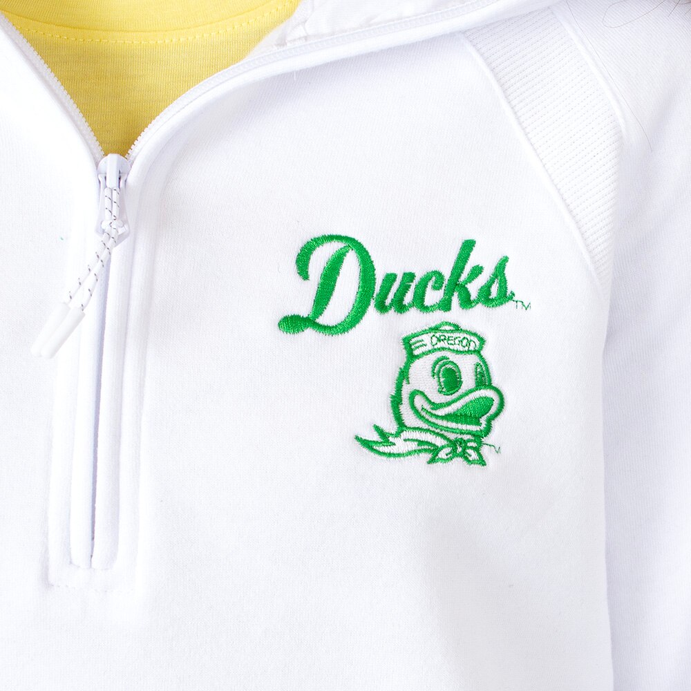 Ducks Spirit, Camp David, White, Hoodie, Cotton Blend, Women, Asana, Half Zip, Pullover, Sweatshirt, 944693